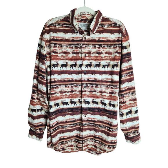 Roundtree & Yorke Other - Roundtree & Yorke Mens Casual Button Down Shirt sz L cotton Elk print hunting